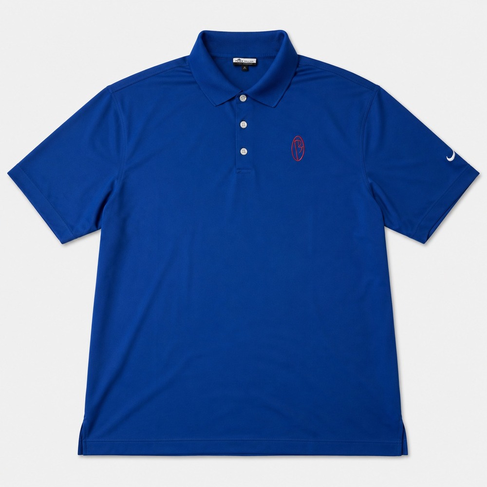 Nike Golf Dri-FIT Polo Shirt Mens L Blue Embroidered Logo Short Sleeve Golf